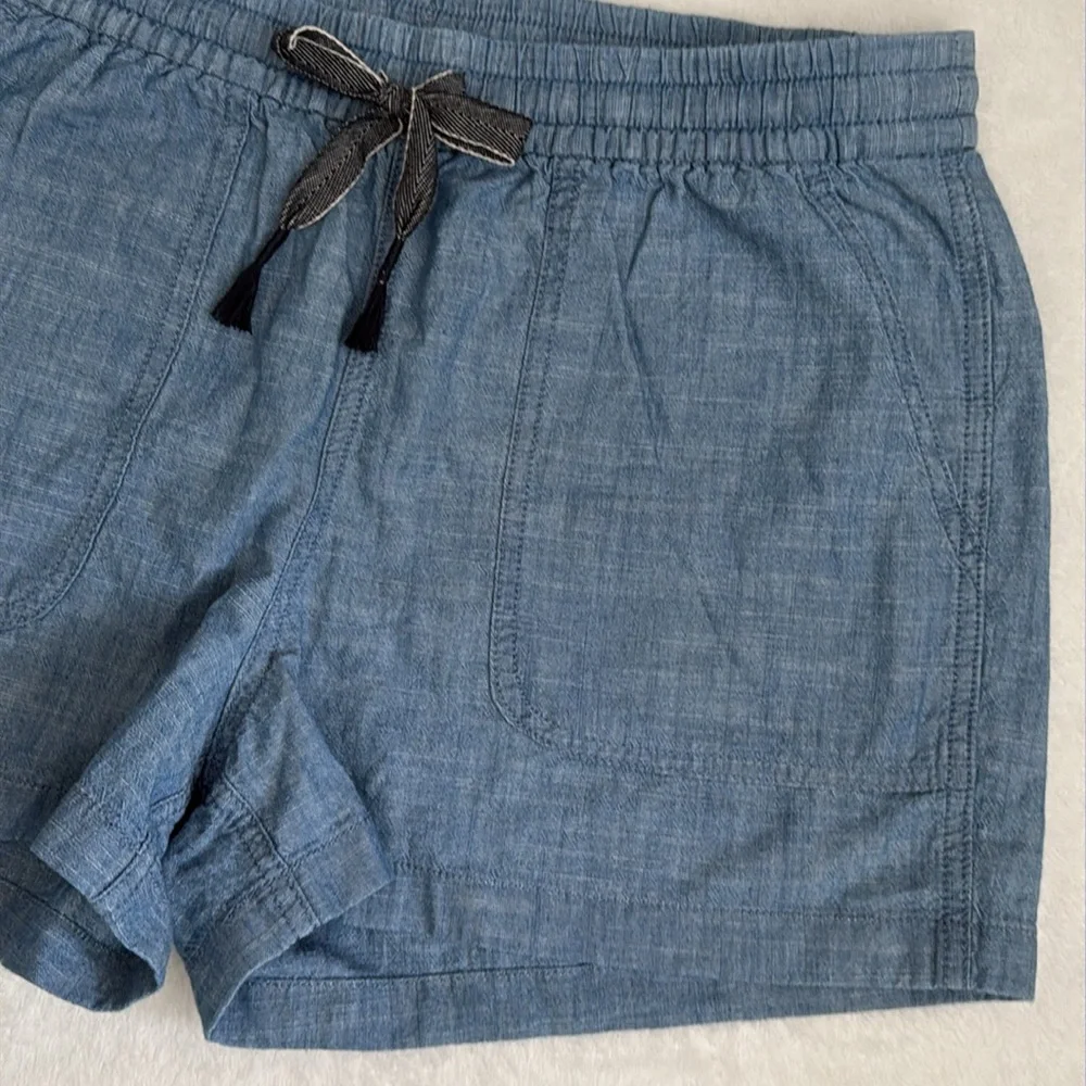 {NWT} J.Crew | Seaside Cotton Chambray Drawstring Short J2383 Oasis Blue (S) - Picture 5 of 16